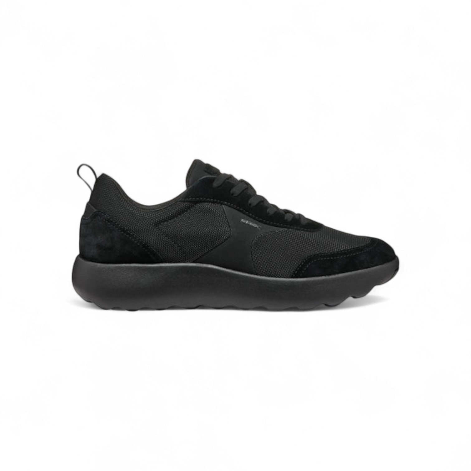Geox Men's Black U Xtors D -Mesh + Suede Lace-Up Leather Sneaker